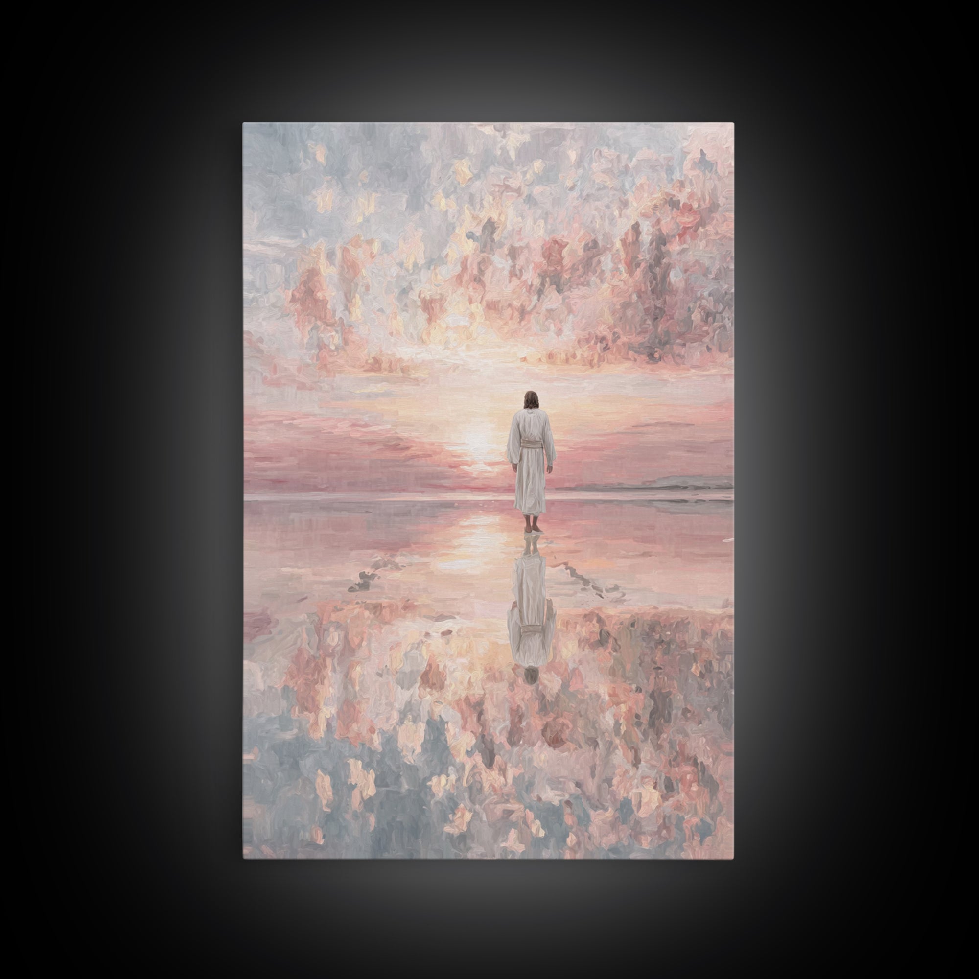The Radiant Savior – Framed Canvas Print – Christian Wall Art – Jesus Painting – Christian Art Canvas – Modern Christian Art – Christian Ar