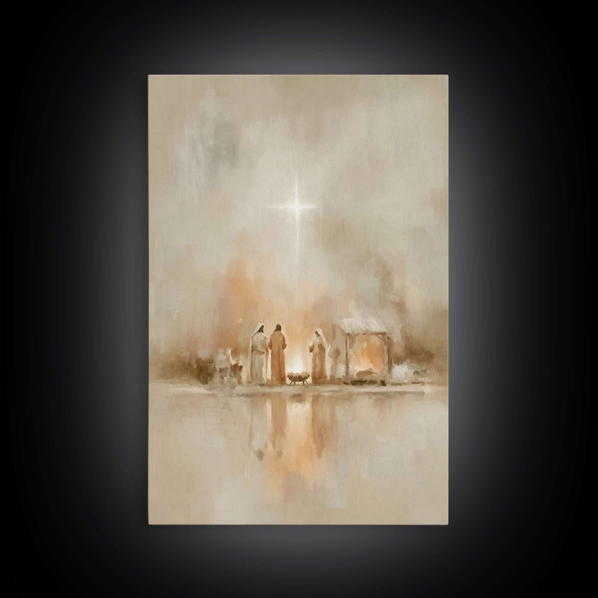 The Guiding Star – Framed Canvas Print – Christian Wall Art – Christian Art Canvas – Jesus Painting – Christian Christmas Art – Christmas W