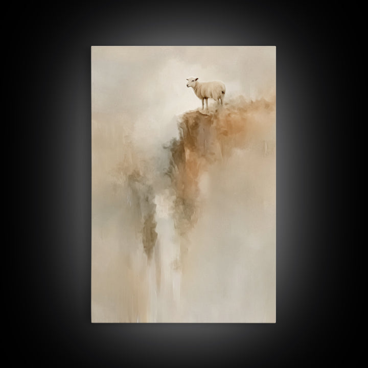 Cliffside Hope | Framed Canvas Print | Christian Wall Art | Christian Art Canvas | Subtle Christian Art | Christian Decor | Pastoral Scener