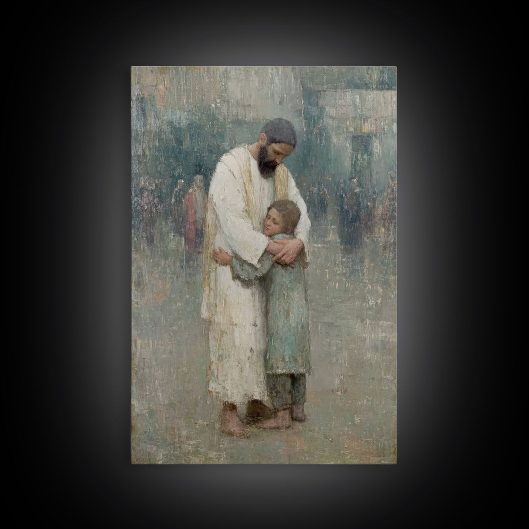 Child Of Grace, Framed Canvas Print, Christian Wall Art, Christian Art Canvas, Jesus Painting, Christian Art Work, Modern Christian Paintin