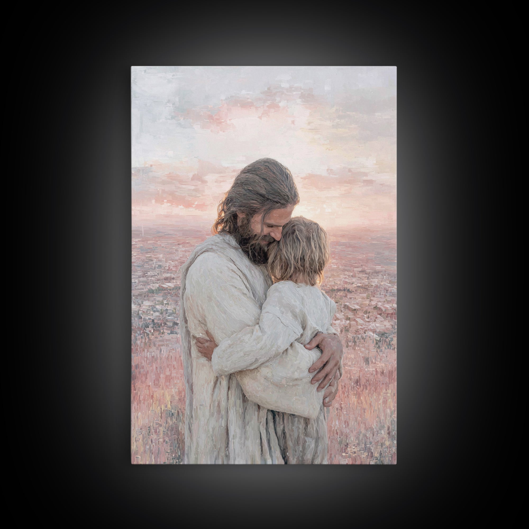 Sunrise Of Love | Framed Canvas Print | Christian Wall Art | Christian Art Canvas | Jesus Painting | Christian Art Work | Modern Christian