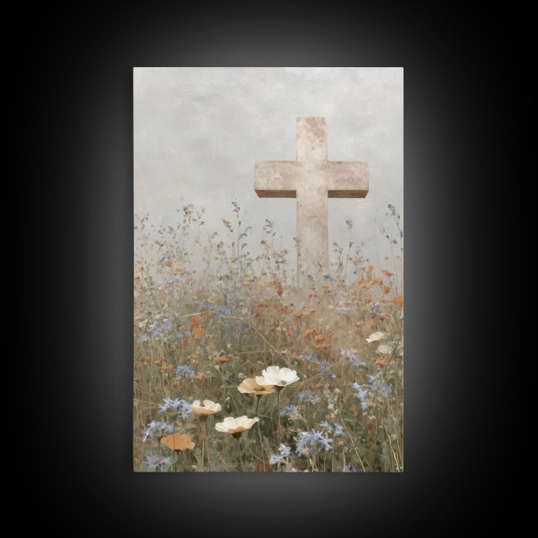 Garden Of Hope – Framed Canvas Print – Christian Wall Art – Christian Art Canvas – Christian Art Work – Christian Decor – Minimalist Christ