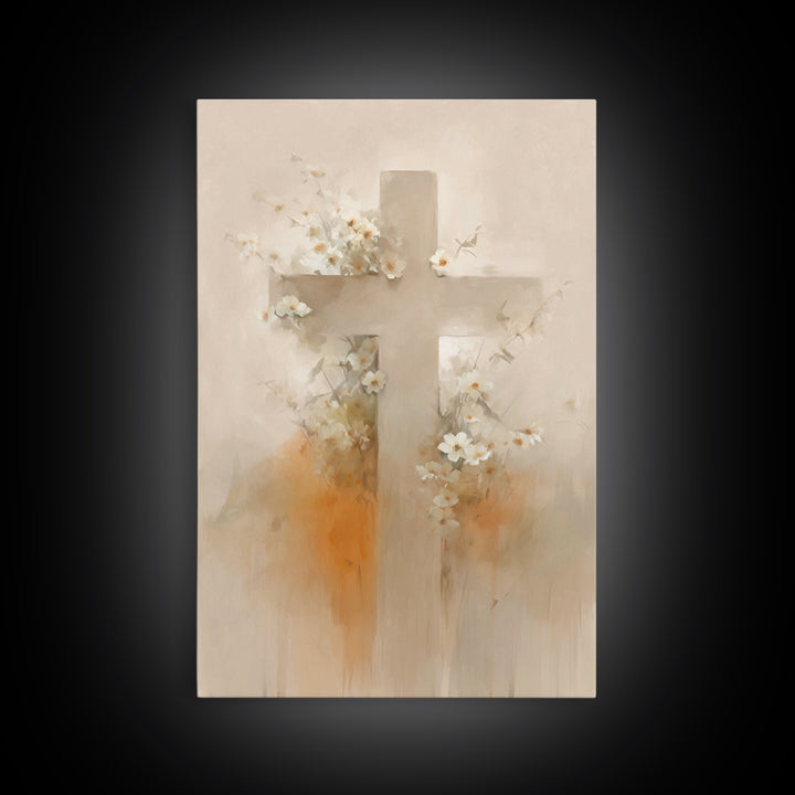 Cross Of Renewal, Framed Canvas Print, Christian Wall Art, Christian Art Canvas, Christian Paintings, Christian Art Work, Christian Decor