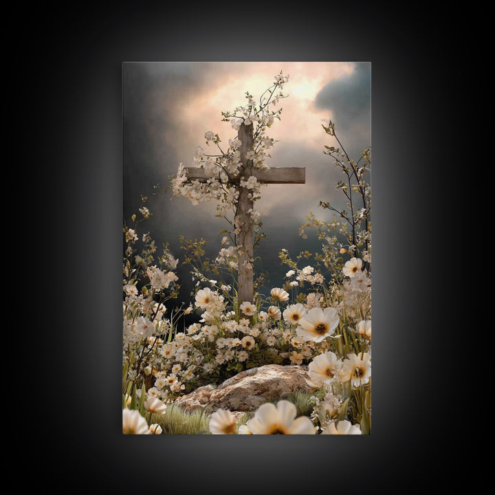 Blossoms Of Grace - Framed Canvas Print - Christian Wall Art - Christian Art Canvas - Jesus Painting - Christian Decor - Christian Gift