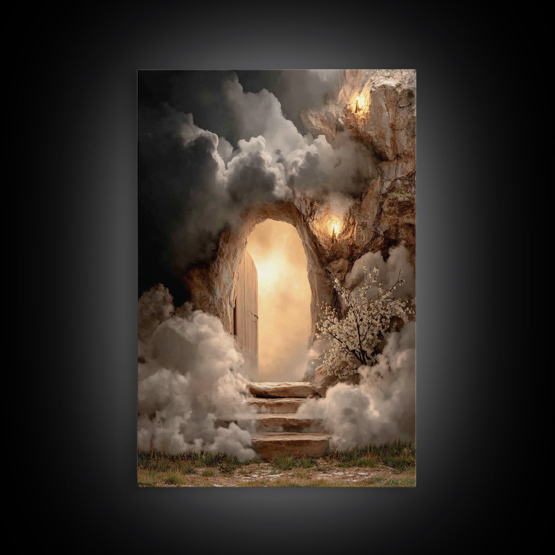 Risen Radiance - Framed Canvas Print - Christian Wall Art - Abstract Christian Art - Christian Art Canvas - Modern Christian Art - Christia