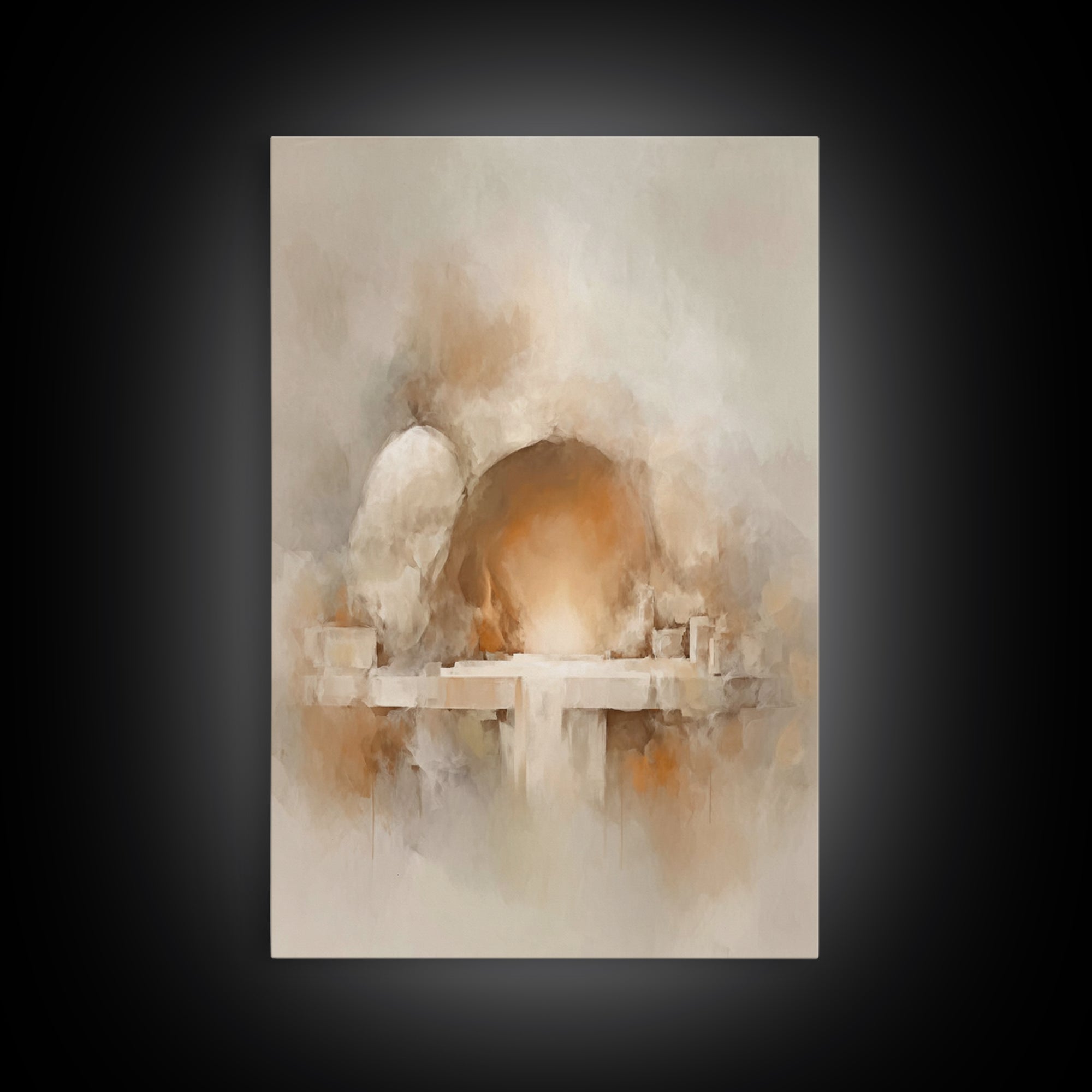 Stone Of Dawn - Framed Canvas Print - Christian Painting - Christian Art Canvas - Christian Wall Art - Modern Christian Art - Christian Gif