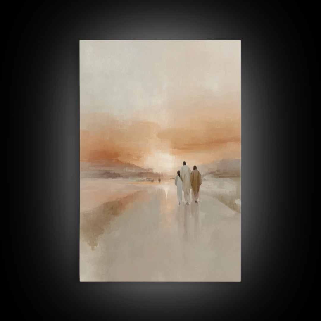 Sacred Sunset Road – Framed Canvas Print – Christian Wall Art – Christian Art Canvas – Jesus Painting – Modern Christian Art – Christian Ch
