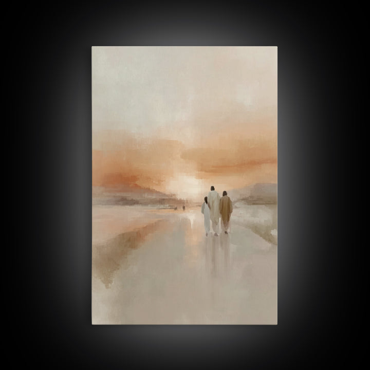 Sacred Sunset Road – Framed Canvas Print – Christian Wall Art – Christian Art Canvas – Jesus Painting – Modern Christian Art – Christian Ch