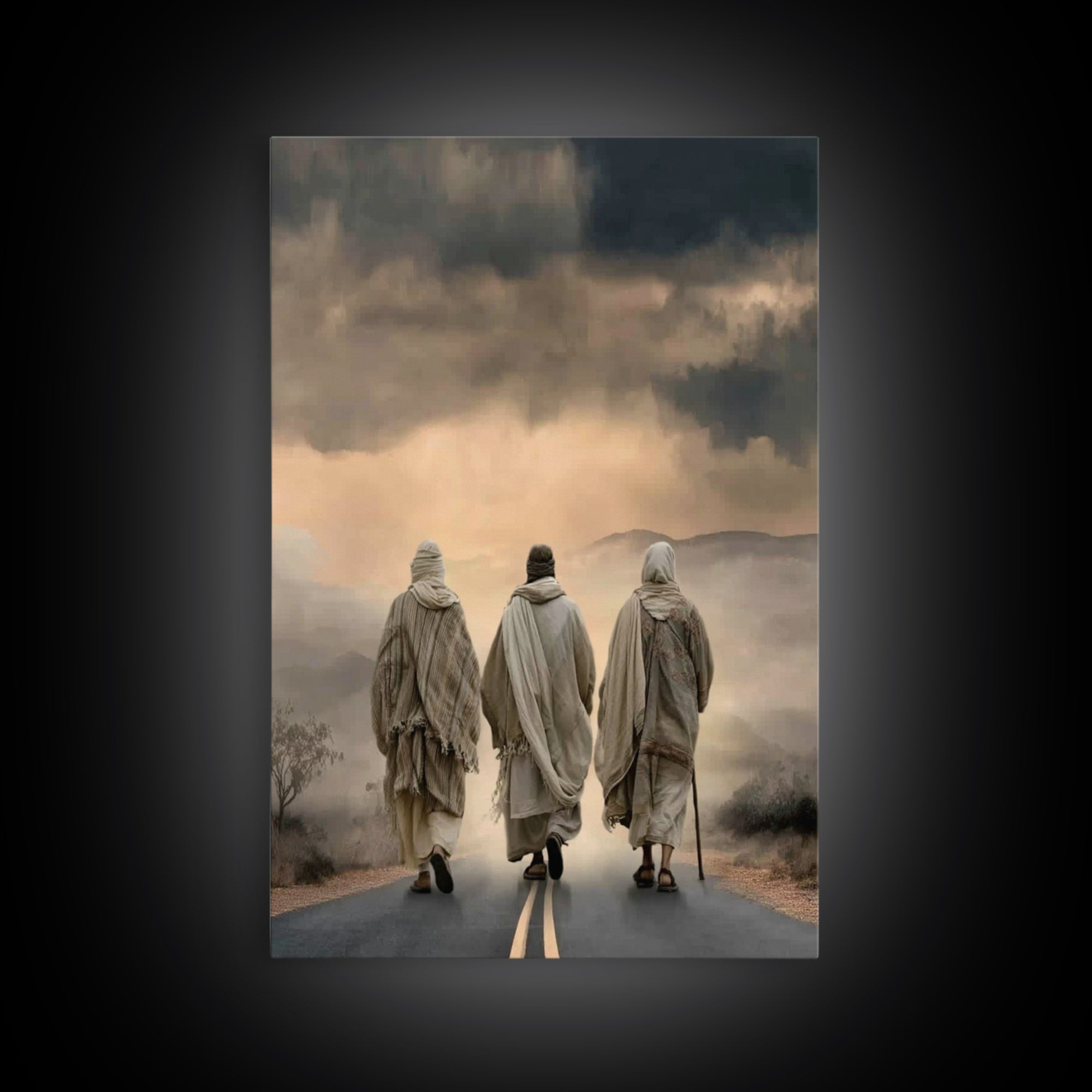 Desert Morning Hope – Framed Canvas Print – Christian Wall Art – Christian Art Canvas – Moody Christian Art – Jesus Painting – Christian Ch