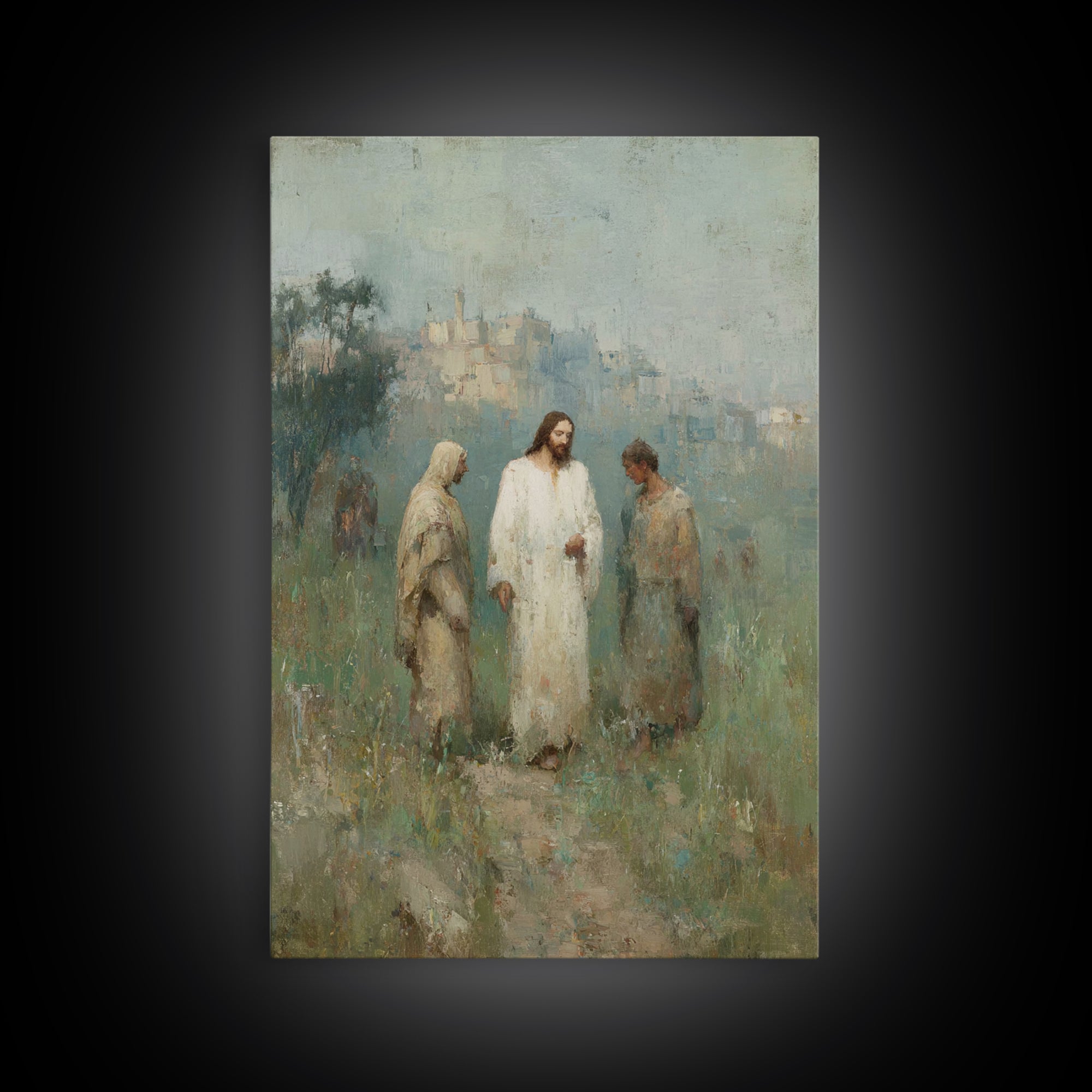 Sunrise Disciples Path | Framed Canvas Print | Christian Art Canvas | Christian Wall Art | Jesus Painting | Subtle Christian Art | Christia