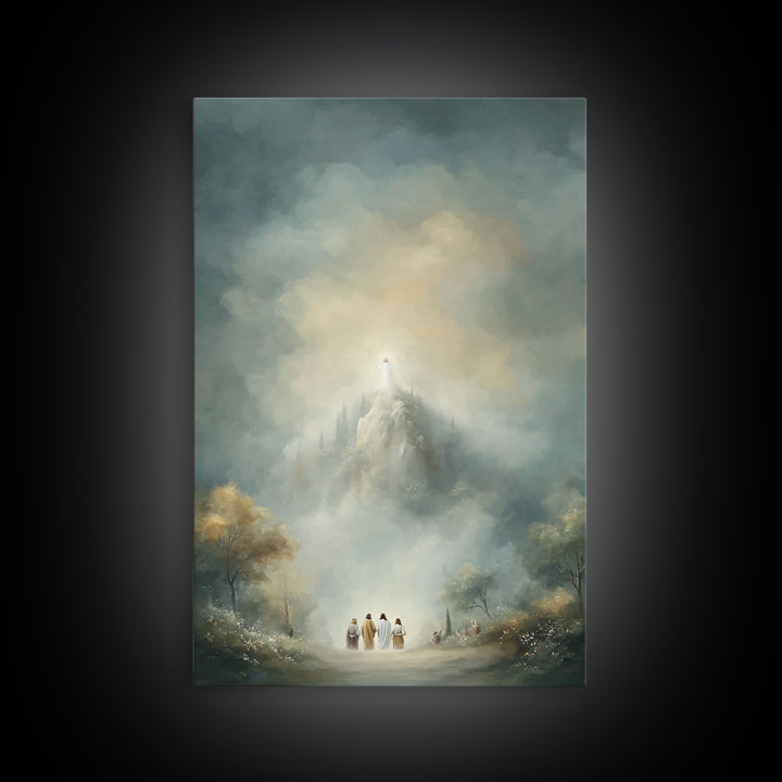 Mountain Glory Light, Framed Canvas Print, Christian Wall Art, Christian Art Canvas, Jesus Painting, Modern Christian Art, Christian Gift I