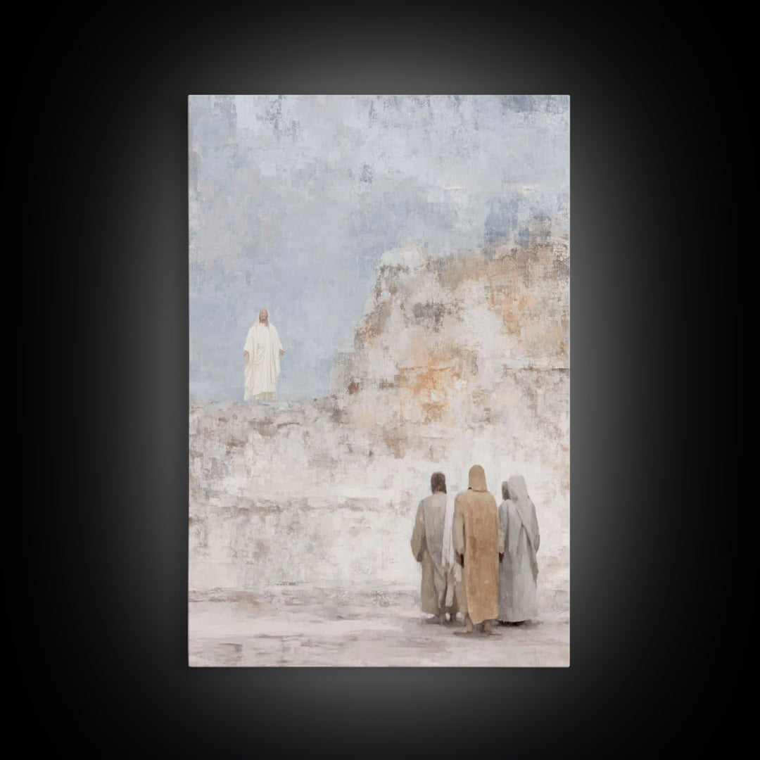 Holy Peak Radiance | Framed Canvas Print | Christian Art Canvas | Christian Wall Art | Jesus Painting | Modern Christian Art | Christian Gi