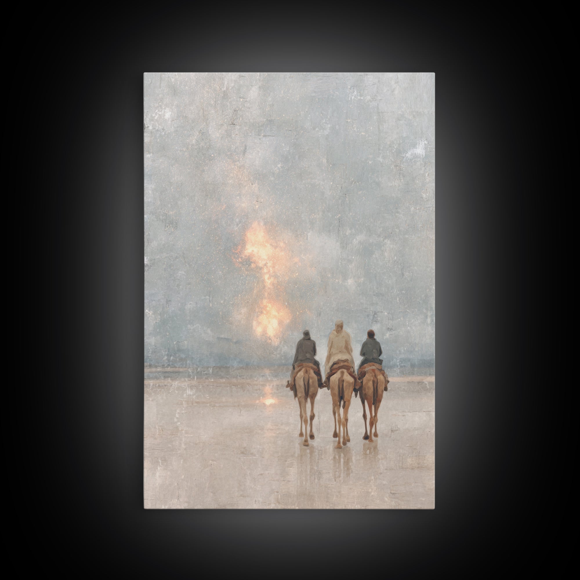 Desert Starfire – Framed Canvas Print – Christian Art Canvas – Jesus Painting – Christian Wall Art – Christian Christmas Art