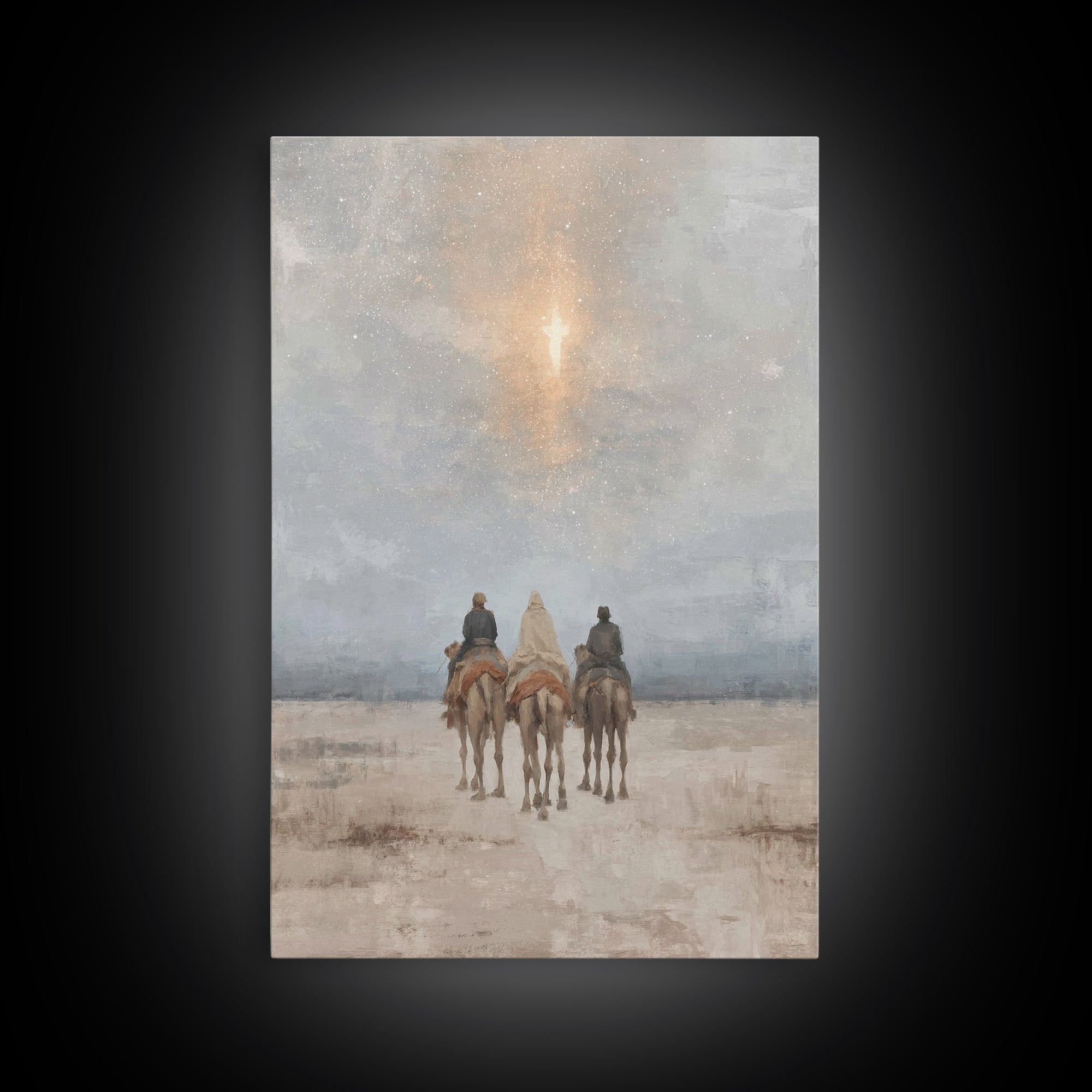 Cross of Light – Framed Canvas Print – Christian Wall Art – Christian Christmas Art – Jesus Painting – Christian Art Canvas
