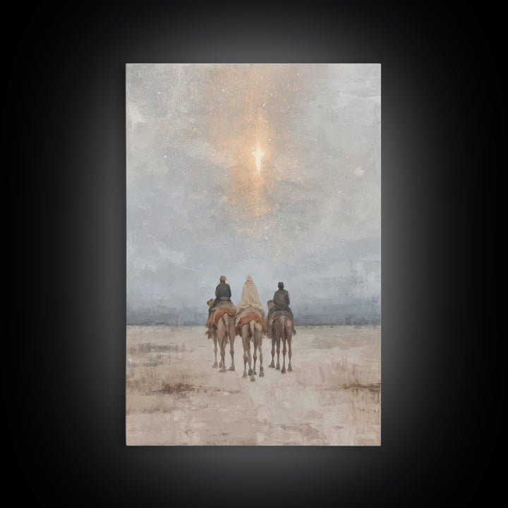 Cross of Light – Framed Canvas Print – Christian Wall Art – Christian Christmas Art – Jesus Painting – Christian Art Canvas