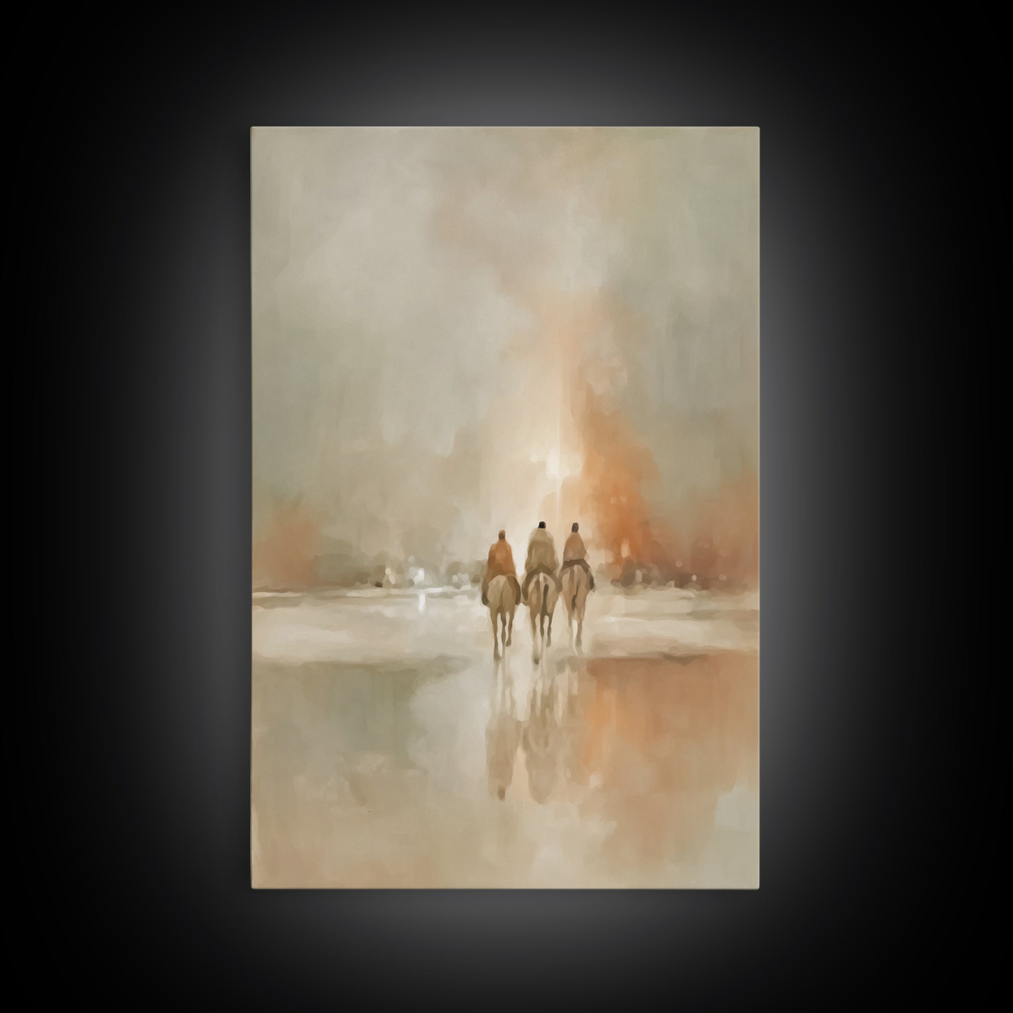 Wandering Light – Framed Canvas Print – Jesus Painting – Christian Art Canvas – Christian Christmas Art – Christian Wall Art