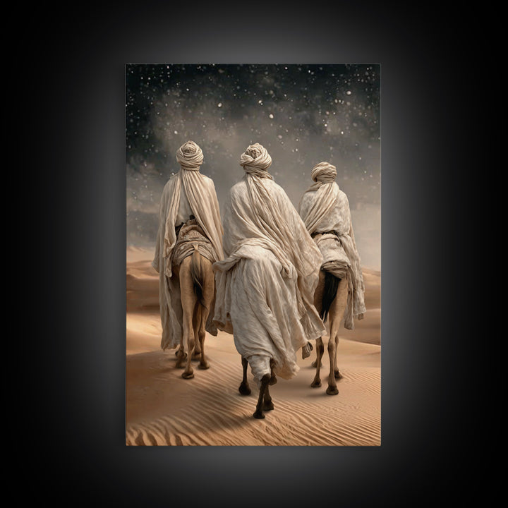 Desert Pilgrims – Framed Canvas Print – Christian Christmas Art – Jesus Painting – Christian Wall Art – Christian Art Canvas – Christmas Ar