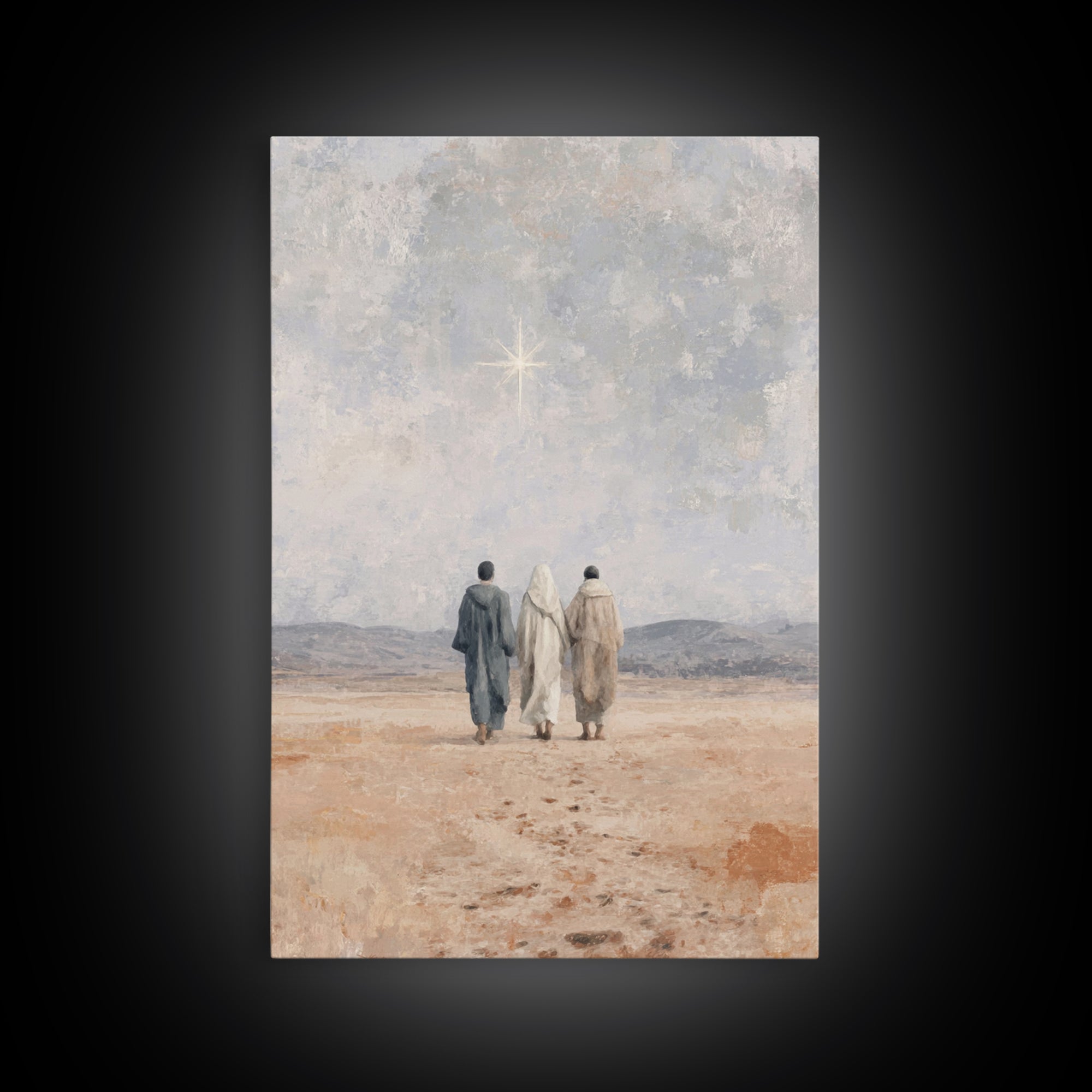 Guiding Star – Framed Canvas Print – Jesus Painting – Christian Christmas Art – Christian Art Canvas – Christian Wall Art – Christmas Art