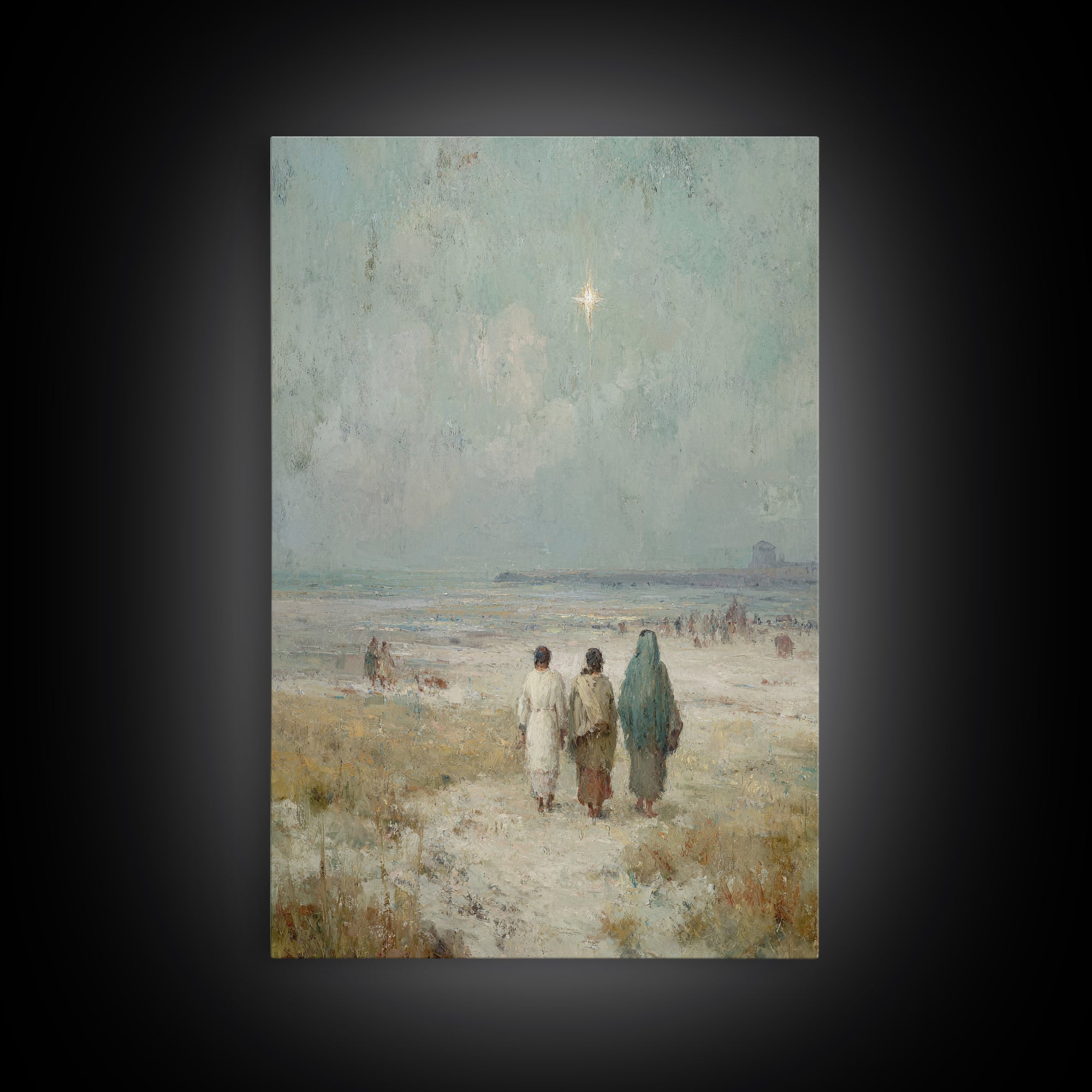 Pilgrims Of Hope – Framed Canvas Print – Christmas Art – Christian Wall Art – Jesus Painting – Christian Art Canvas – Christian Christmas A