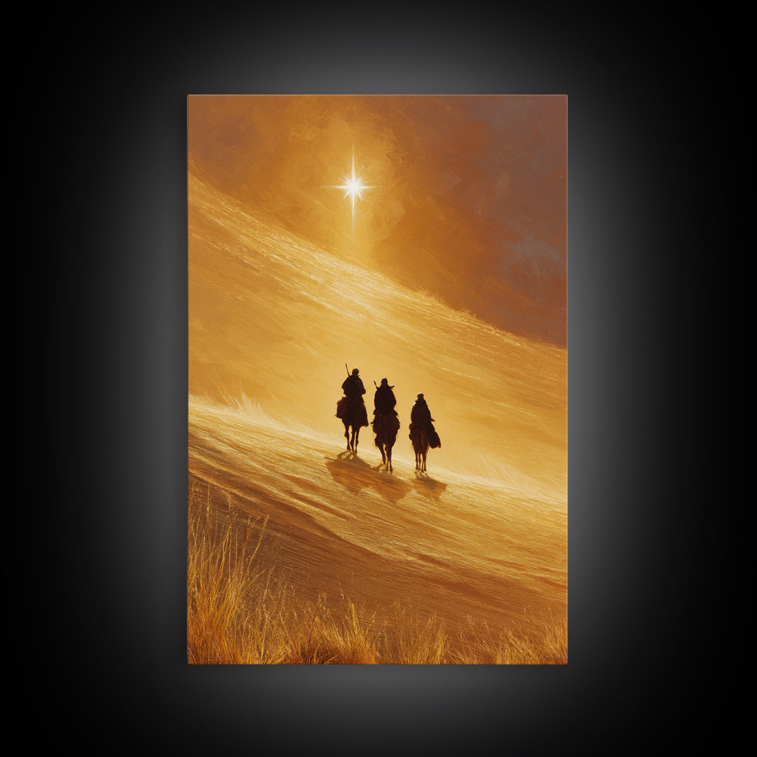 Radiant Dunes – Framed Canvas Print – Christian Art Canvas – Christian Christmas Art – Christian Wall Art – Christmas Art – Jesus Painting