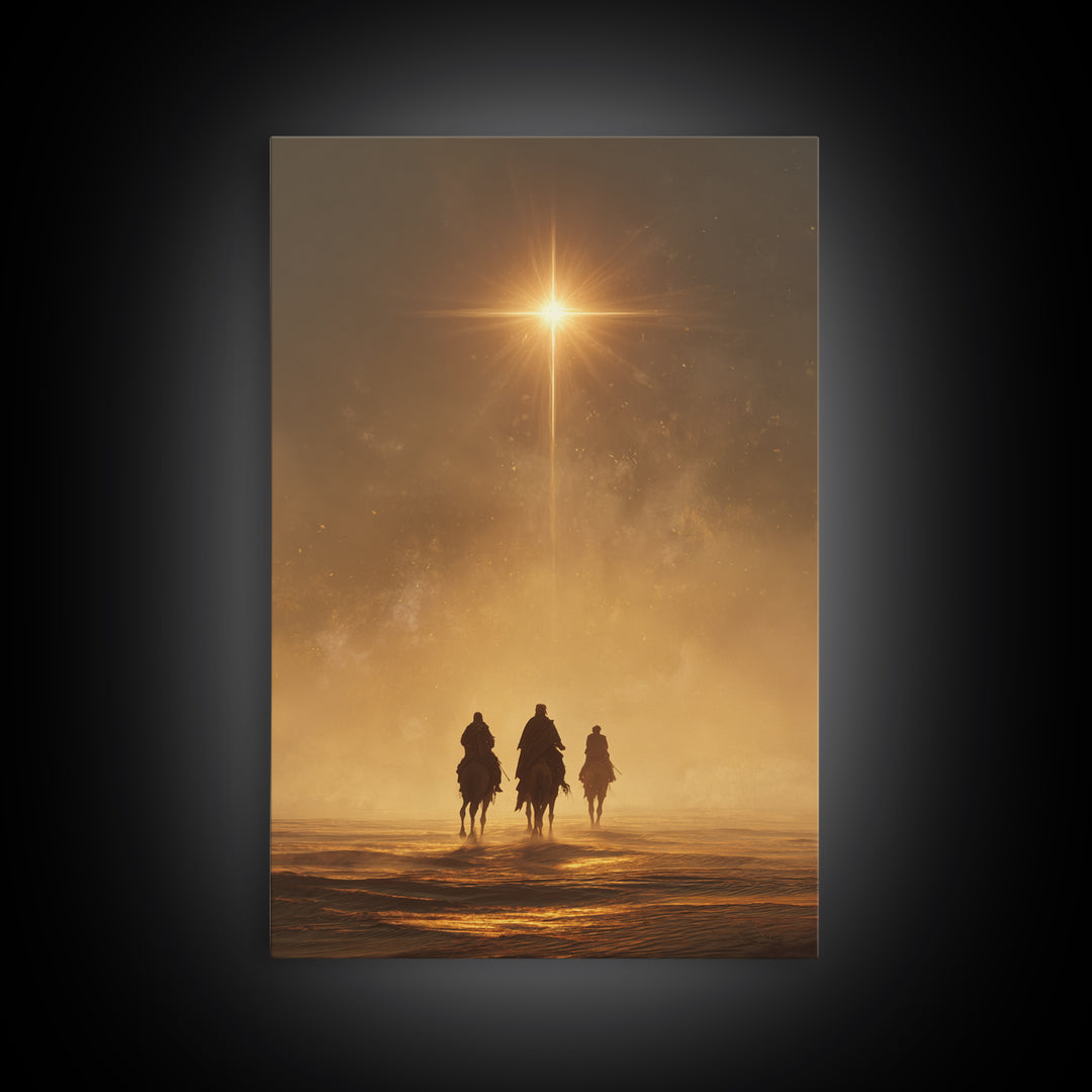 Cross Of Dawn – Framed Canvas Print – Jesus Painting – Christian Wall Art – Christian Art Canvas – Christian Christmas Art – Christmas Art
