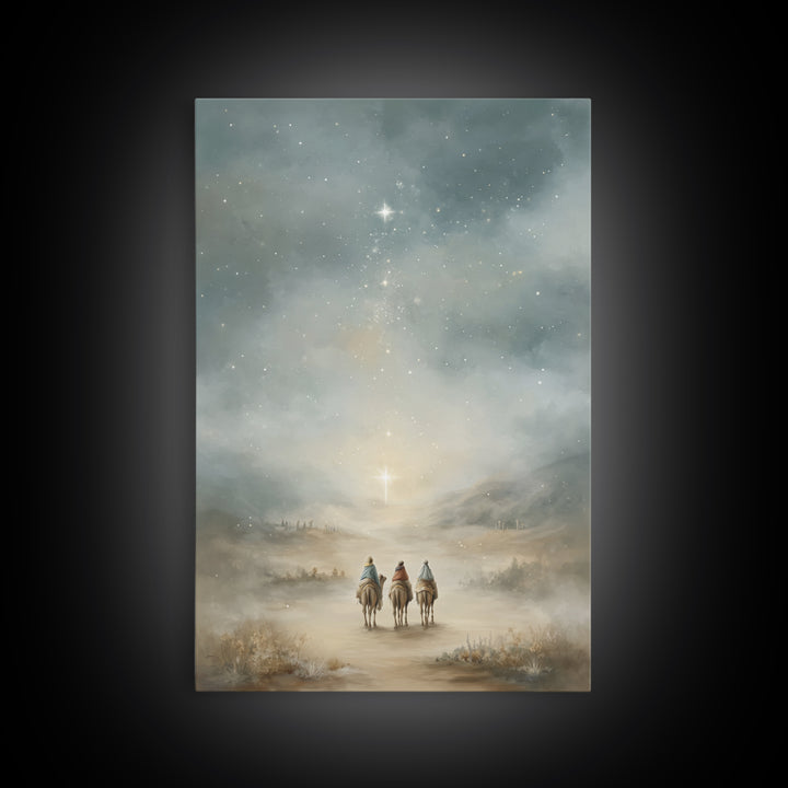 Heavenly Road – Framed Canvas Print – Christian Christmas Art – Christian Art Canvas – Christian Wall Art – Christmas Art – Jesus Painting