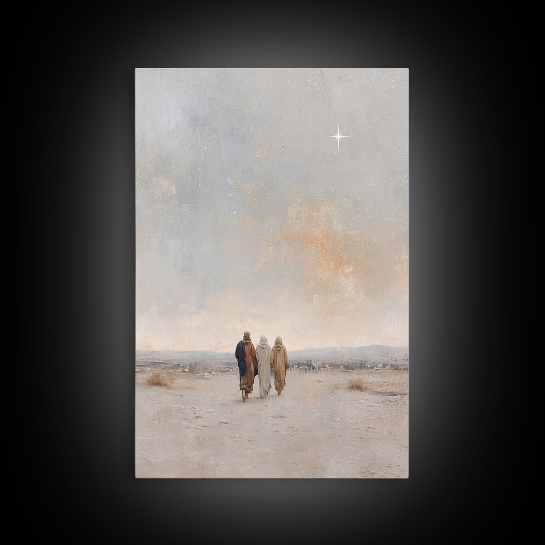 Starborn Path – Framed Canvas Print – Christian Wall Art – Jesus Painting – Christian Christmas Art – Christian Art Canvas – Christmas Art