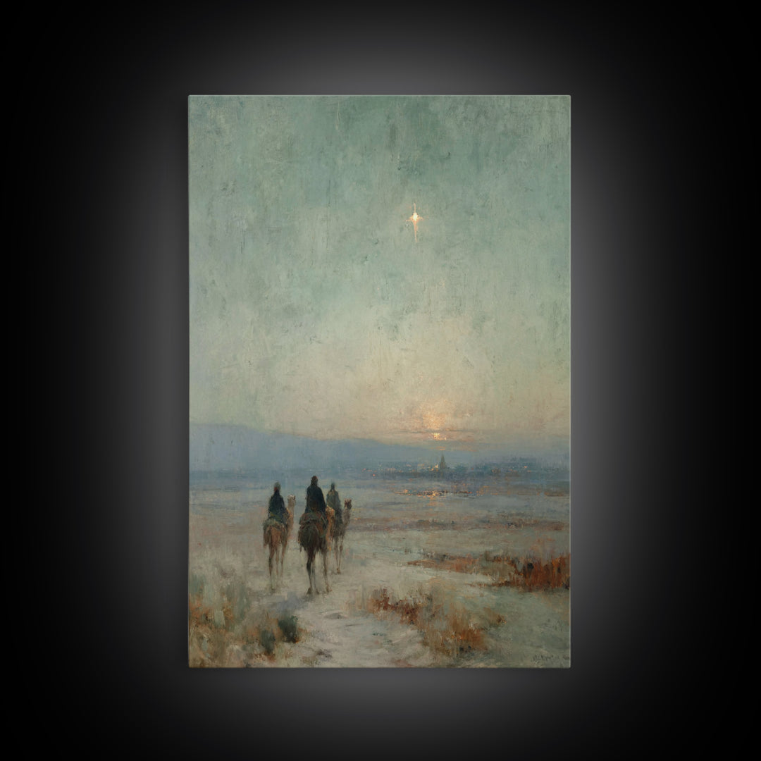 Star of Bethlehem – Framed Canvas Print – Christian Art Canvas – Christian Wall Art – Christmas Art – Jesus Painting – Christian Christmas
