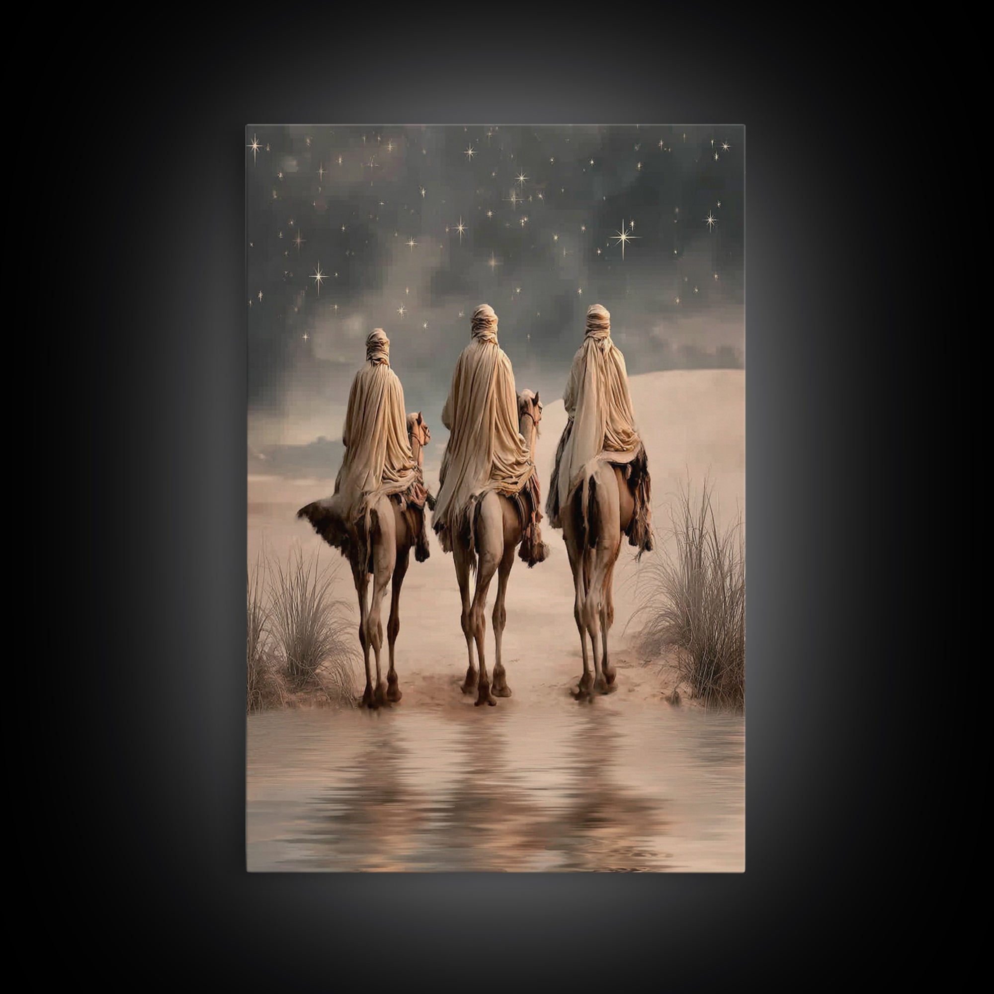 Three Kings Light – Framed Canvas Print – Christian Wall Art – Christmas Art – Christian Art Canvas – Christian Christmas Art – Christian D