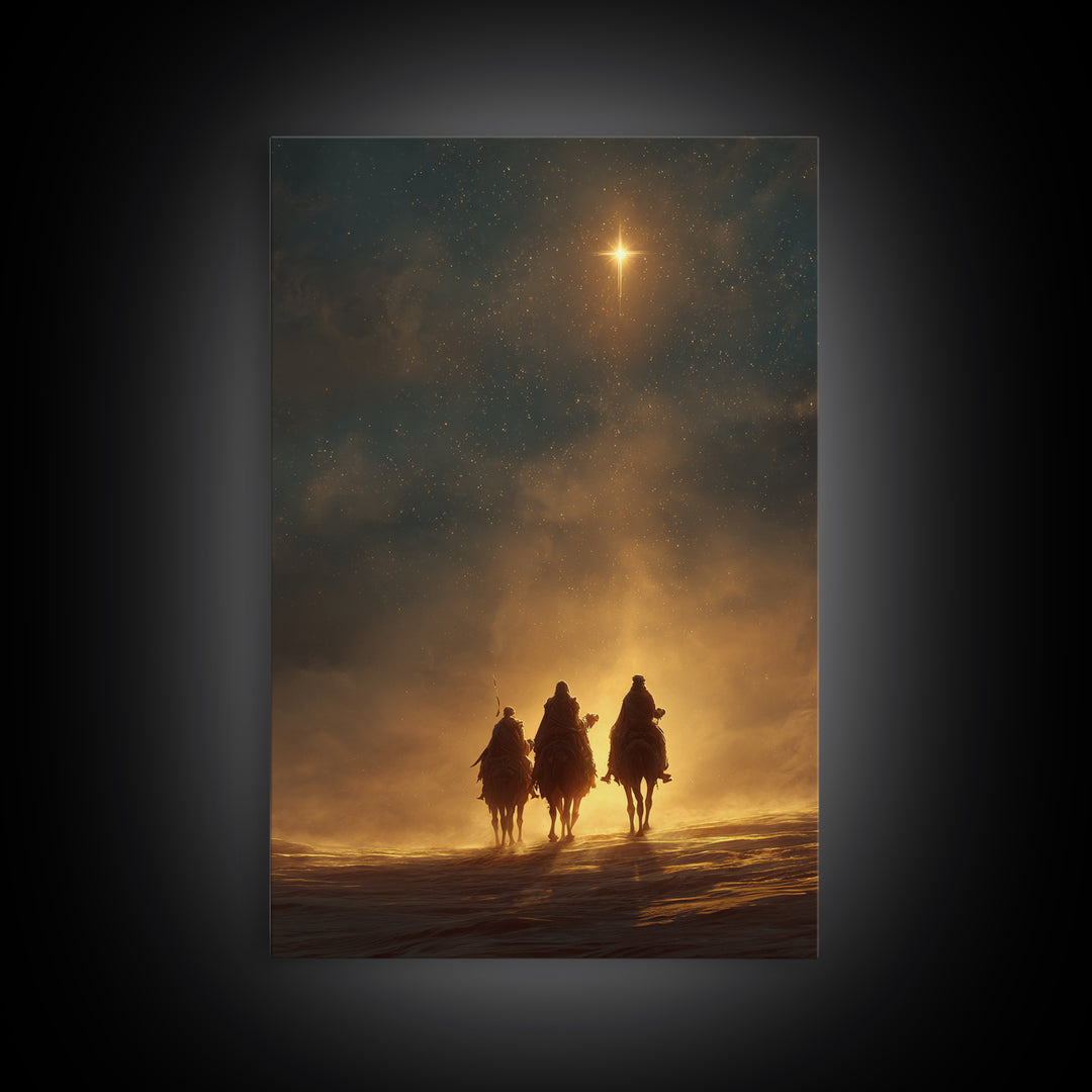 Star of Bethlehem – Framed Canvas Print – Christian Art Canvas – Christian Wall Art – Christmas Art – Christian Christmas Decor – Christian