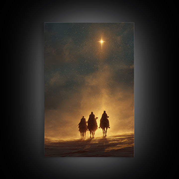 Star of Bethlehem – Framed Canvas Print – Christian Art Canvas – Christian Wall Art – Christmas Art – Christian Christmas Decor – Christian