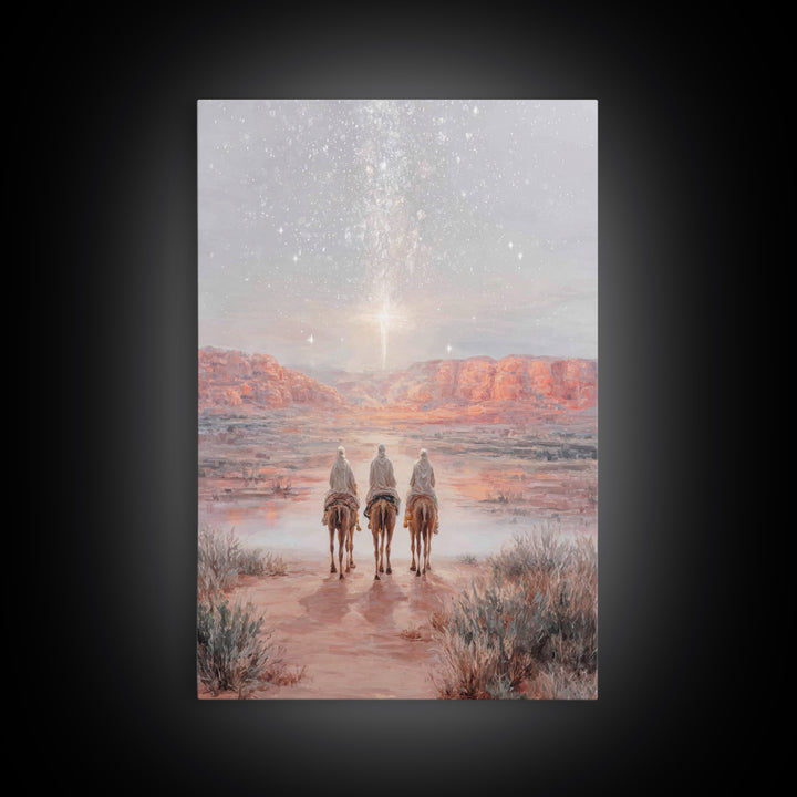 Radiant Night Star – Framed Canvas Print – Christian Christmas Art – Christian Wall Art – Christian Art Canvas – Christmas Art – Christian