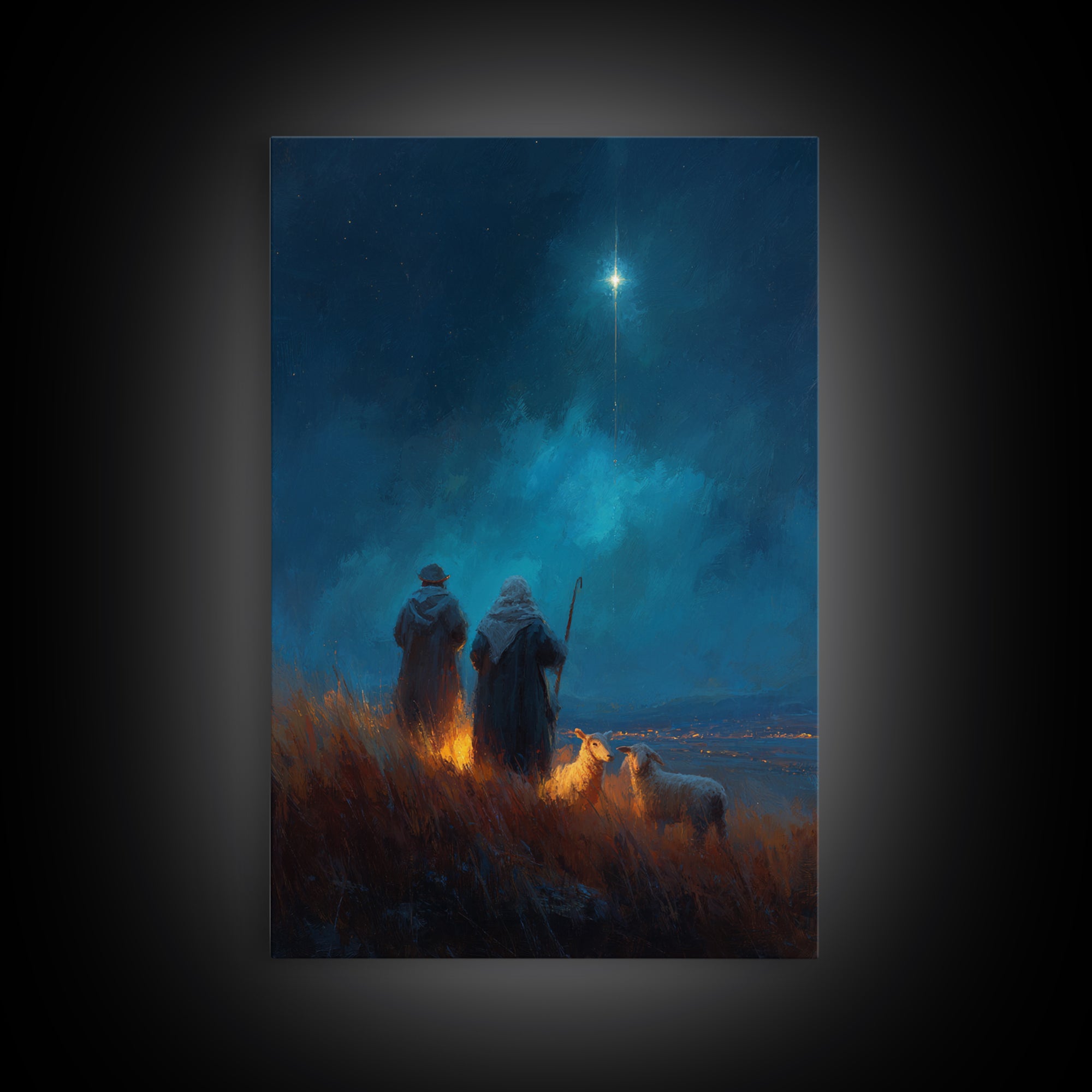 Shepherds’ Wonder – Framed Canvas Print – Christian Wall Art – Christian Art – Christmas Art – Christian Art Canvas – Christian Christmas A