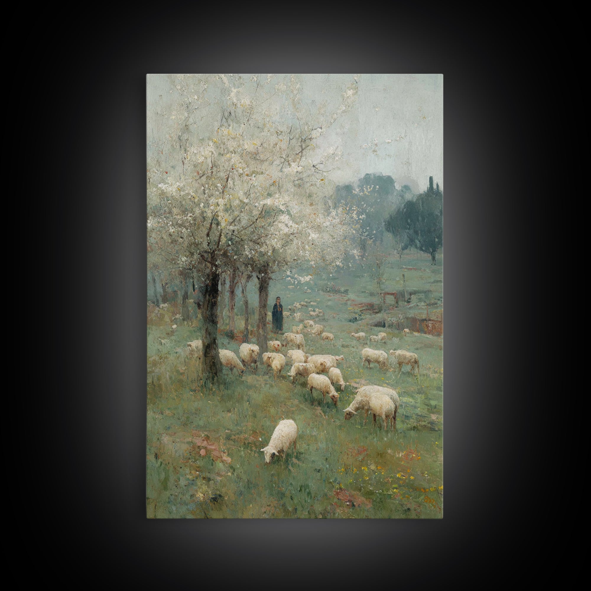 Grace In Bloom | Framed Canvas Print | Christian Art Canvas | Christian Wall Art | Jesus Painting | Christian Christmas Art