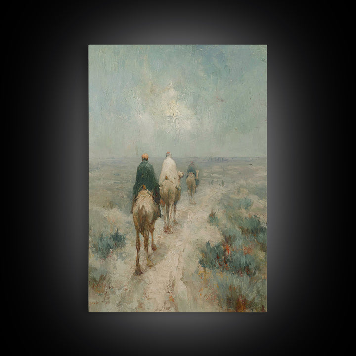 Ancient Kings Path, Framed Canvas Print, Christian Christmas Art, Christian Art Canvas, Christmas Wall Art, Vintage Christmas Art