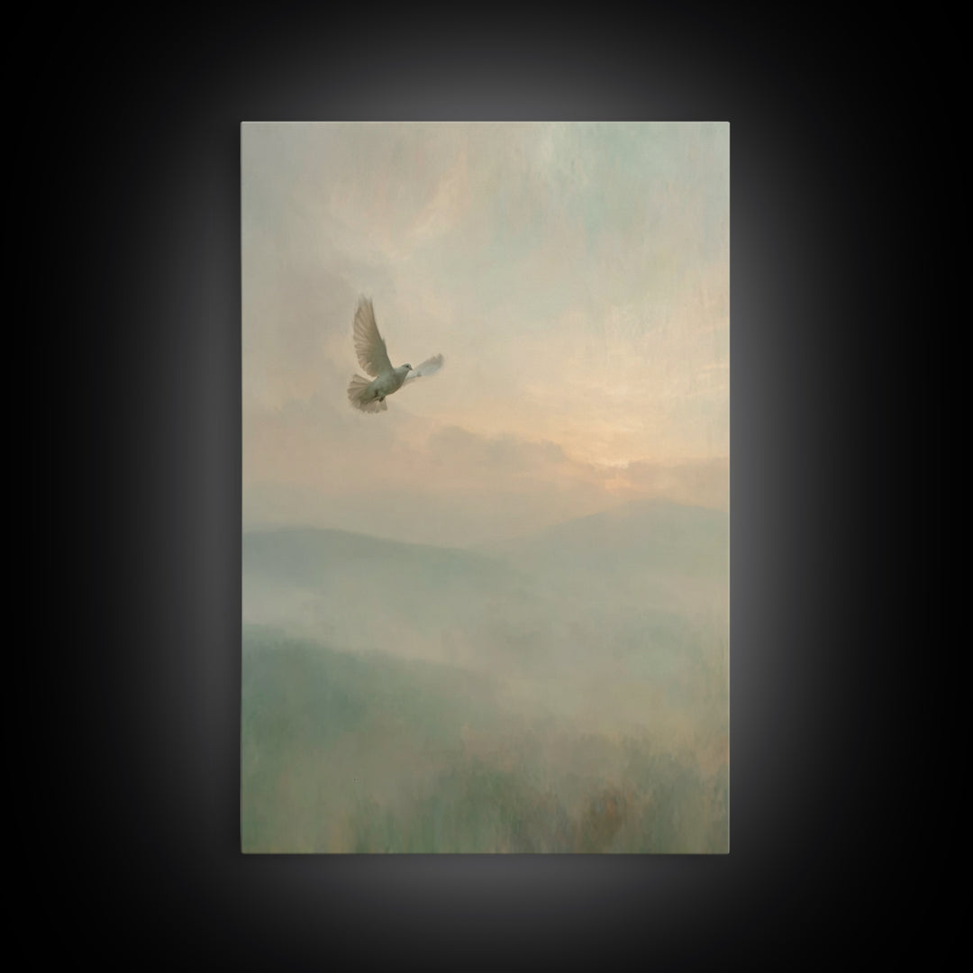 Gentle Flight – Framed Canvas Print – Christian Wall Art – Christian Art Canvas – Christian Art Print – Subtle Christian Art – Minimalist C