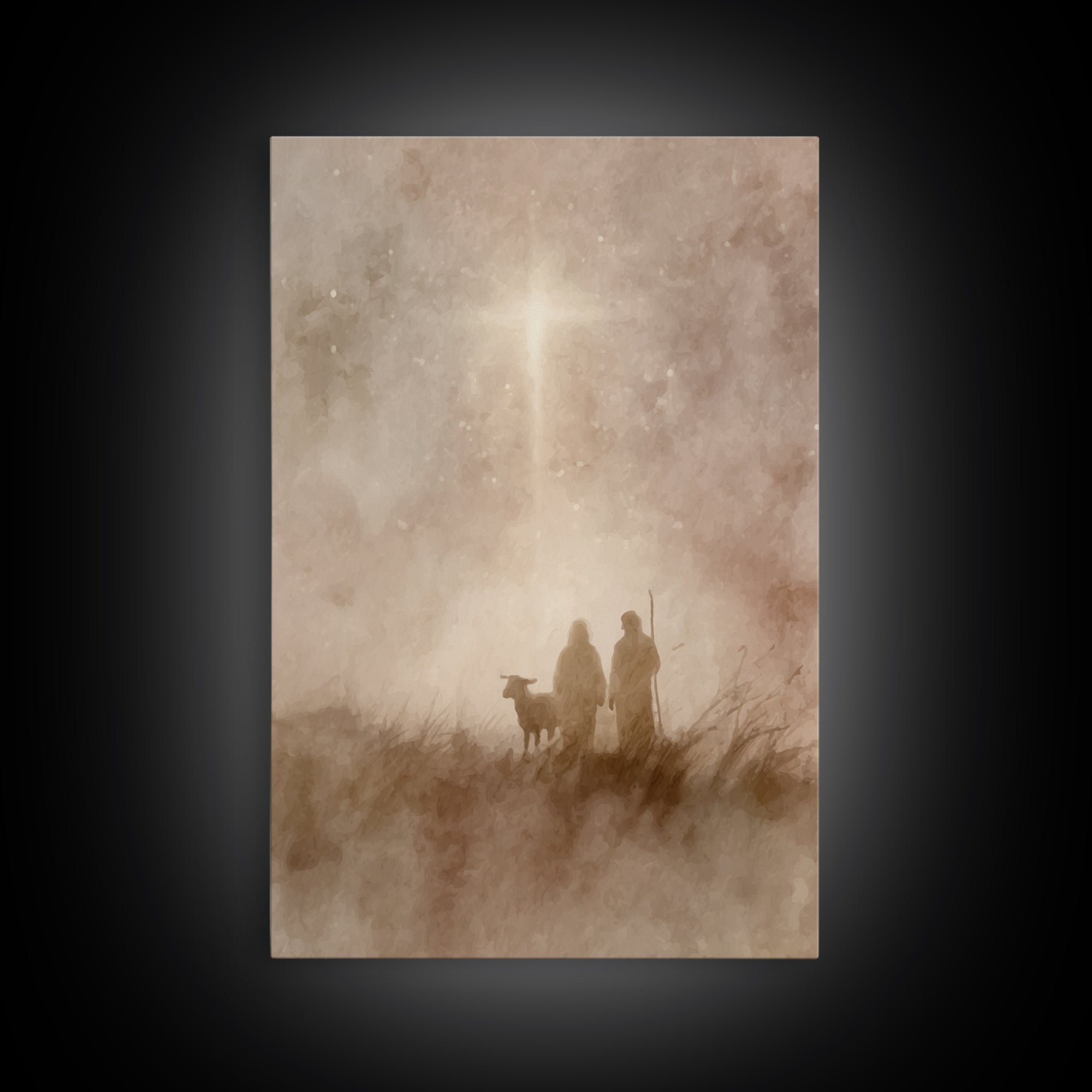Shepherds At Dawn – Framed Canvas Print – Christian Art Canvas – Christian Christmas Art – Christian Art – Christian Wall Art – Christmas A