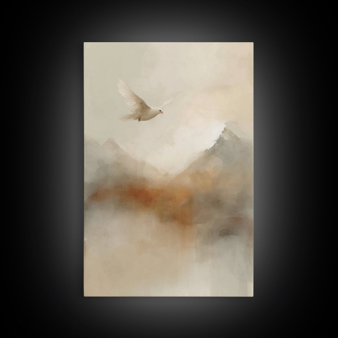 Peaceful Ascent – Framed Canvas Print – Christian Wall Art – Christian Art Canvas – Minimalist Christian Art – Christian Gift – Jesus Art