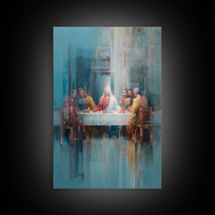 Holy Table Moment – Framed Canvas Print – Christian Art Canvas – Christian Wall Art – Vintage Christian Art – Jesus Painting – Christian Gi