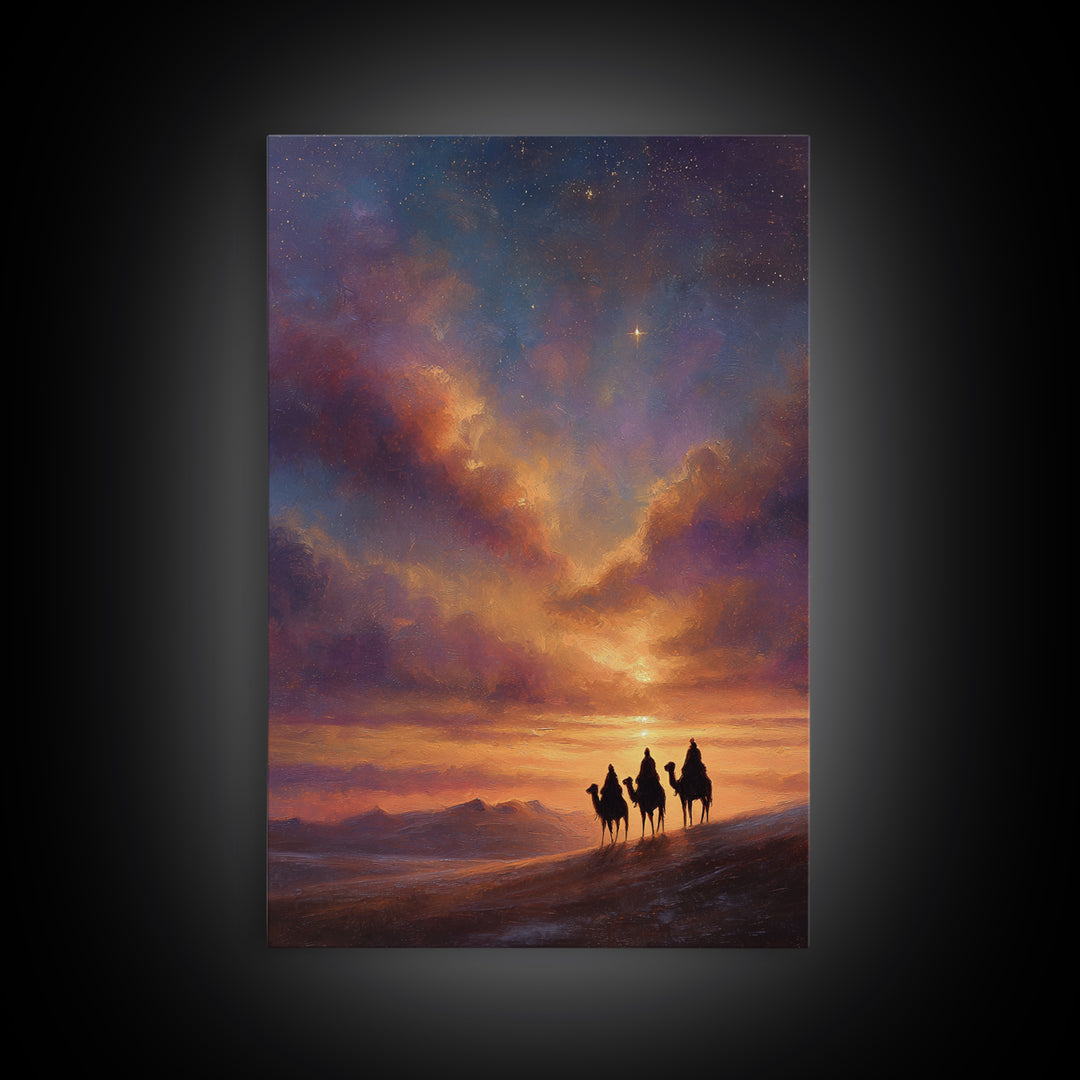 The Guiding Star – Framed Canvas Print – Christian Wall Art – Christian Art Canvas – Christmas Art – Christian Christmas Art