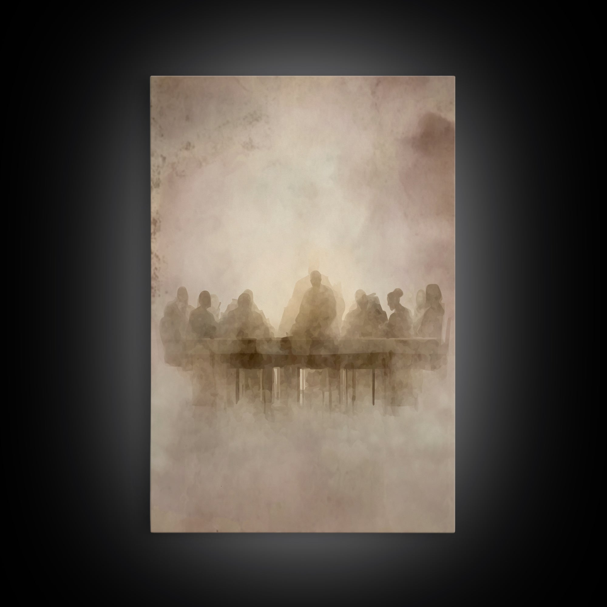 Heavenly Feast Dawn – Framed Canvas Print – Christian Art Canvas – Christian Wall Art – White Christmas Art – Christian Christmas Decor – J
