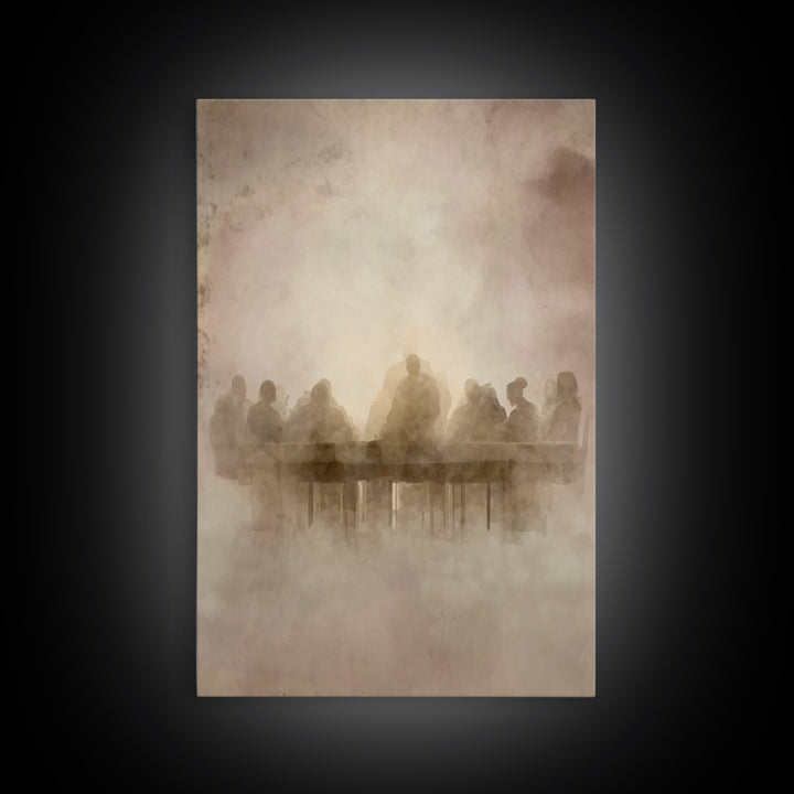 Heavenly Feast Dawn – Framed Canvas Print – Christian Art Canvas – Christian Wall Art – White Christmas Art – Christian Christmas Decor – J