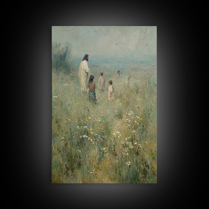 Meadow Of Joy – Framed Canvas Print – Christian Wall Art – Christian Art Canvas – Vintage Christian Art – Christian Gift – Christian Painti