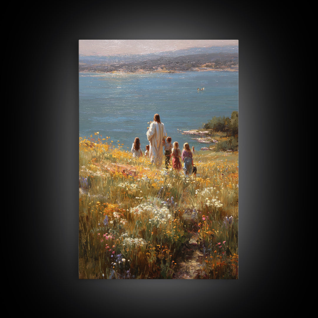 Garden Of Peace – Framed Canvas Print – Christian Painting – Christian Wall Art – Jesus Art Print – Christian Art Canvas – Christian Christ