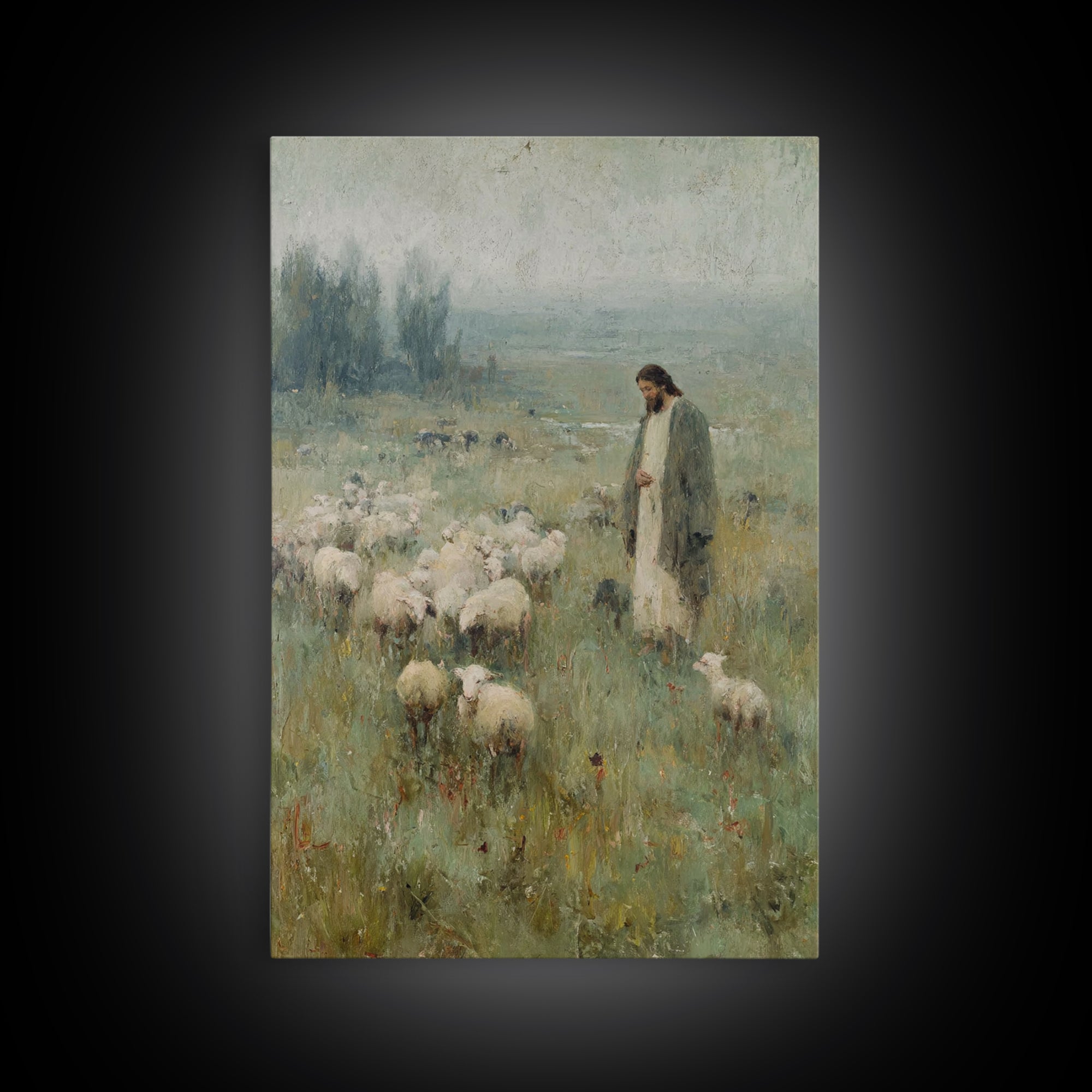 Harbor Of Blessings – Framed Canvas Print – Christian Wall Art – Christian Art Print – Jesus Painting – Christmas Art – Christian Gift – Mo
