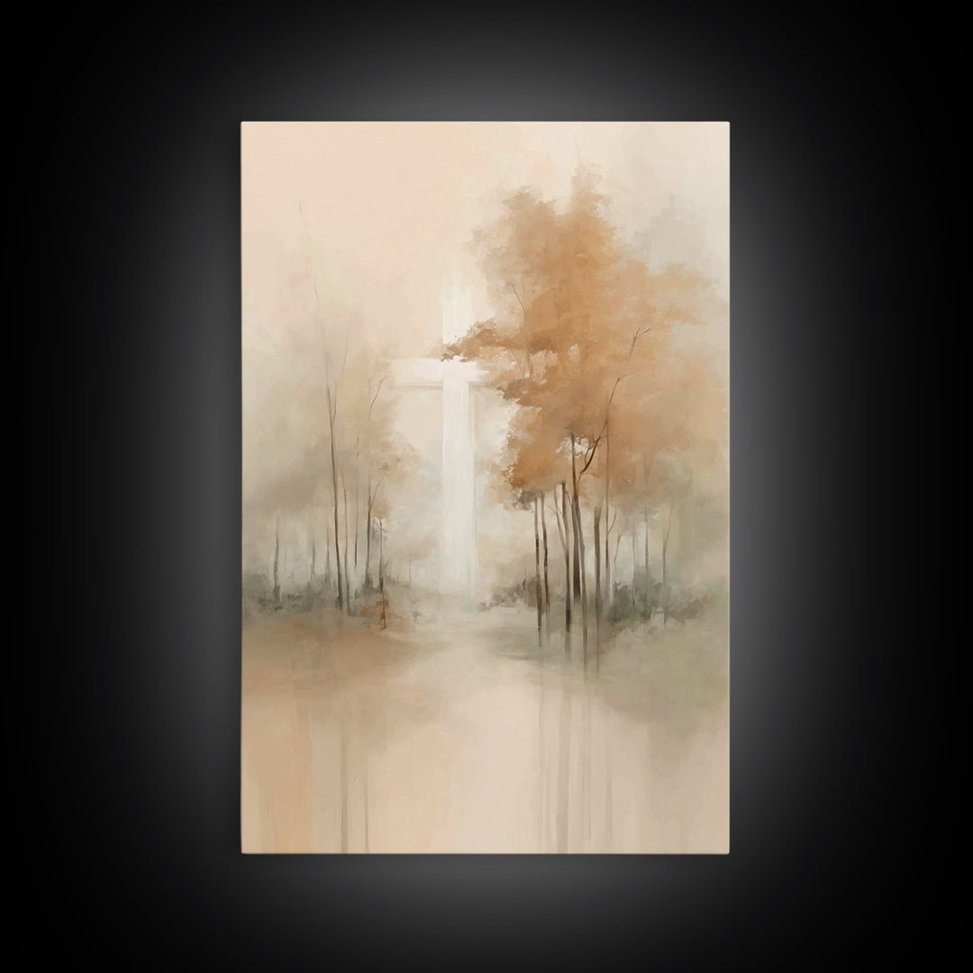 Cross Of Light – Framed Canvas Print – Christian Wall Art – Minimalist Christian Art – Christian Art Canvas – Christian Painting – Christia