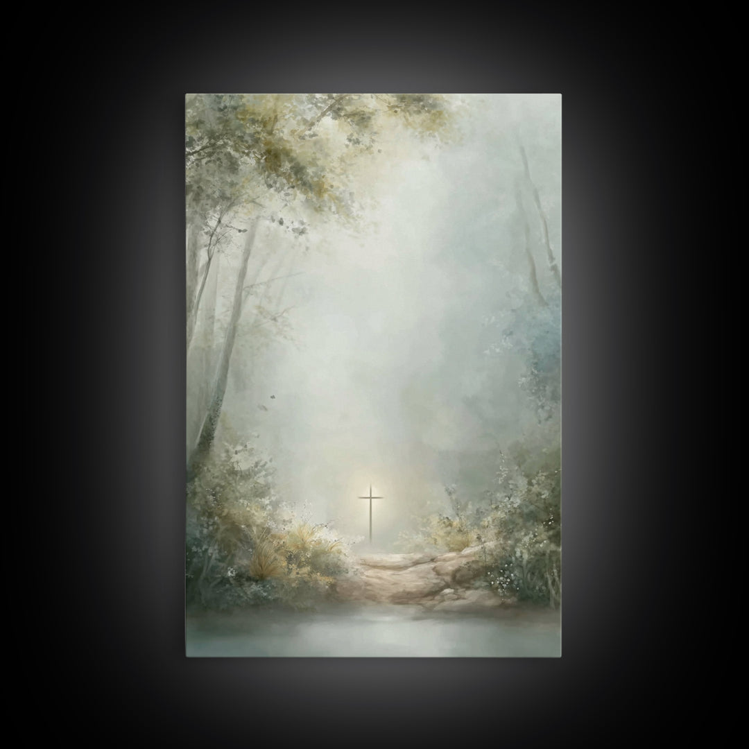 Pathway Of Hope – Framed Canvas Print – Christian Art Canvas – Christian Painting – Christian Wall Art – Subtle Christian Art – Christian G