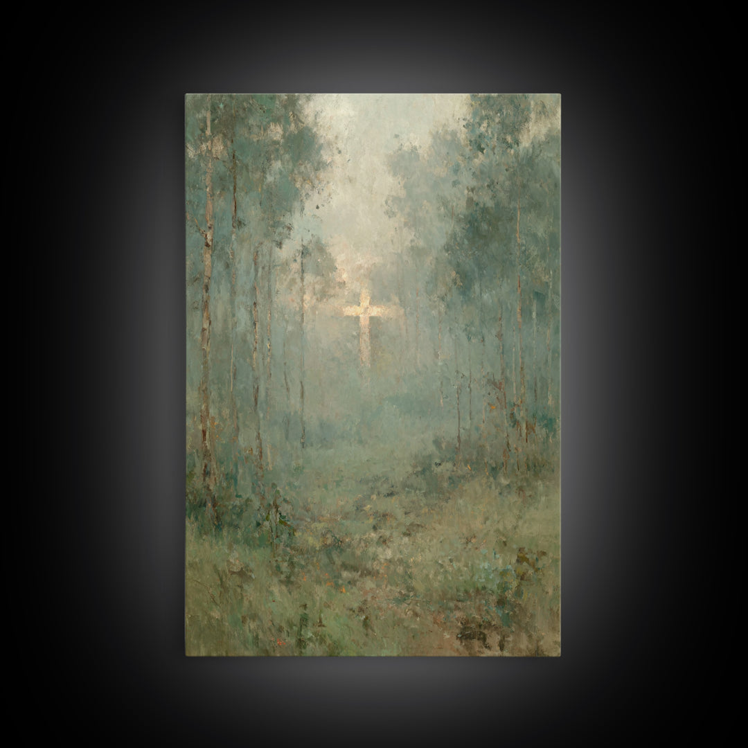 Forest Of Mercy – Framed Canvas Print – Christian Painting – Christian Wall Art – Christian Art Canvas – Moody Christian Art – Unique Chris