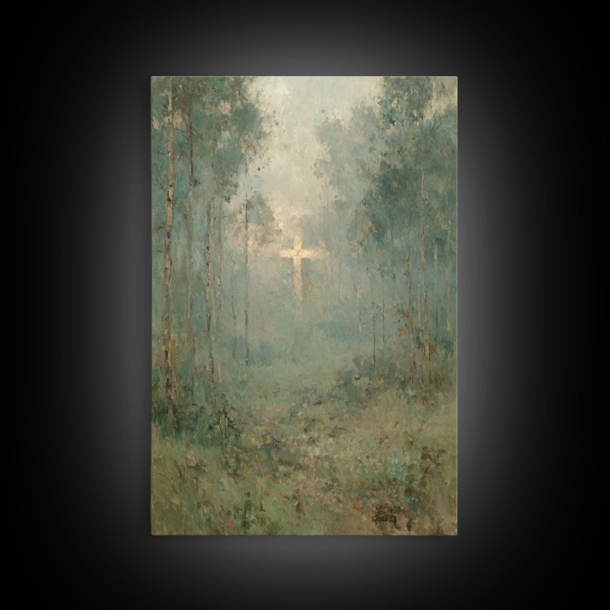 Forest Of Mercy – Framed Canvas Print – Christian Painting – Christian Wall Art – Christian Art Canvas – Moody Christian Art – Unique Chris