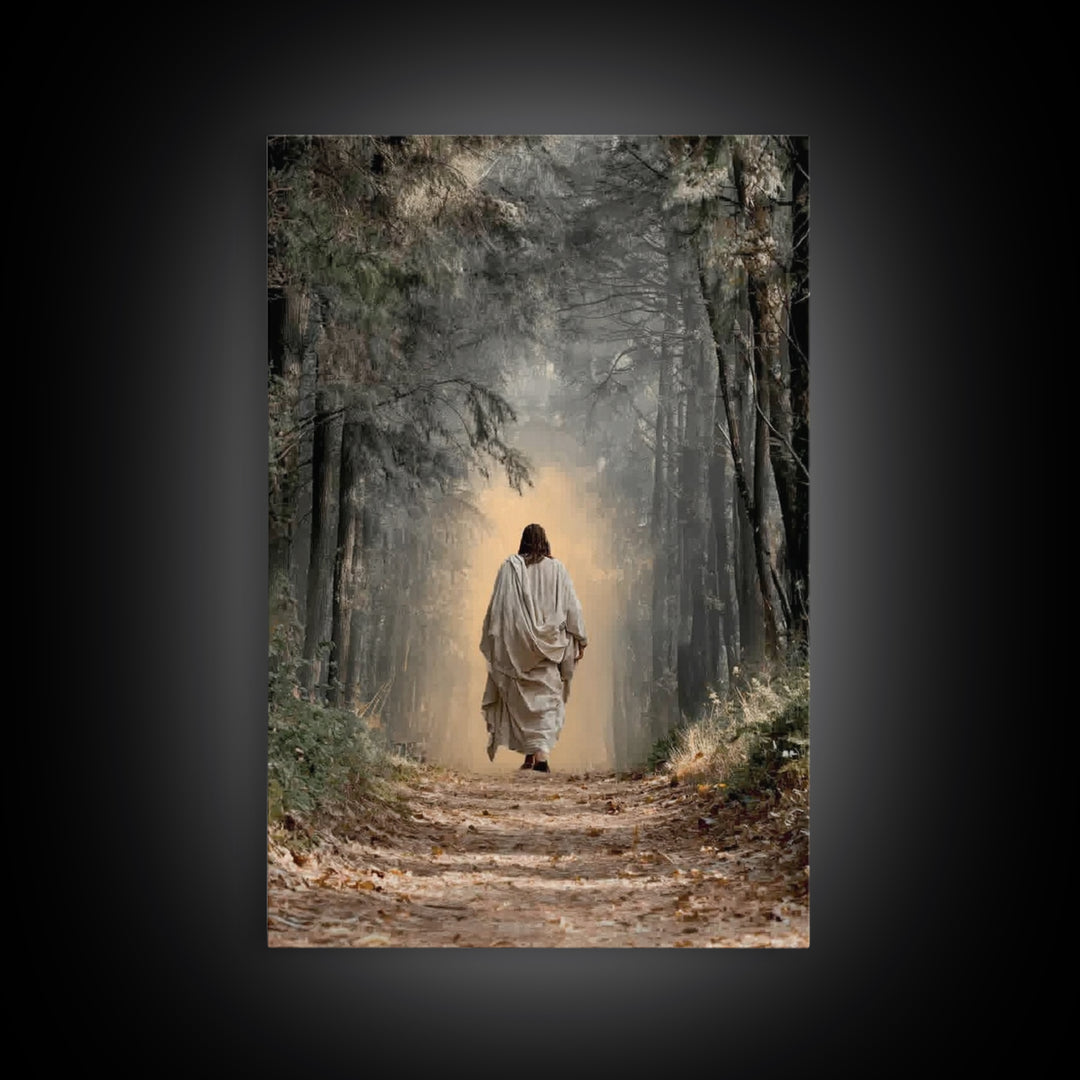 Sacred Journey – Framed Canvas Print – Jesus Painting – Christian Art Canvas – Christian Wall Art – Moody Christian Art – Large Christian P